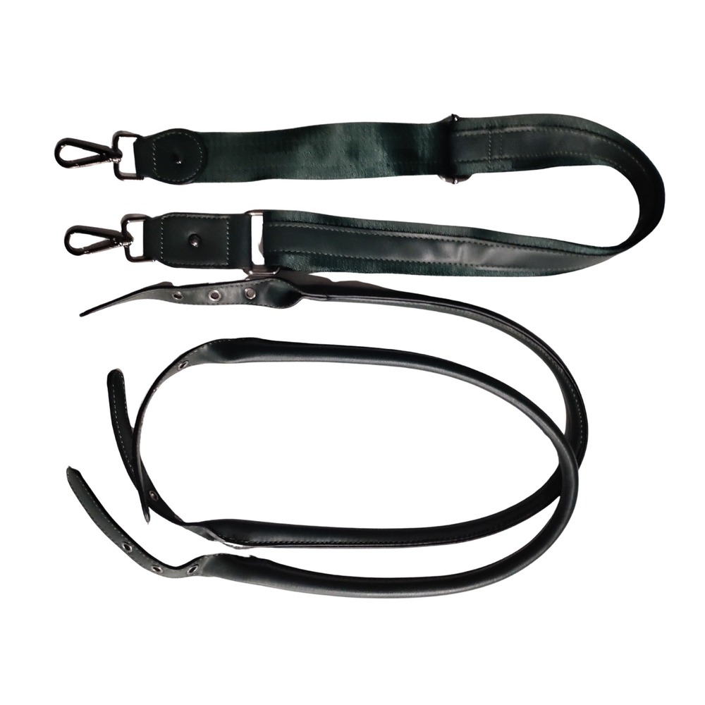 Mossimo Leather Laptop Tote Bag 13 inch Inside Messenger Bag Dark Green - Picture 9 of 14